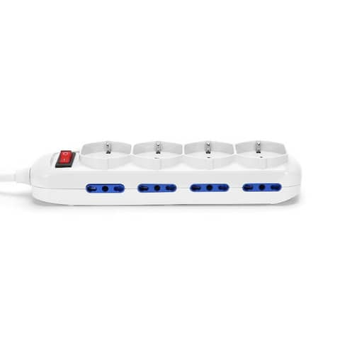 Multipresa con interruttore 16A - cavo 1,5 m - bianco Aigostar a 12 vie (P40 e P17/11) - 218324